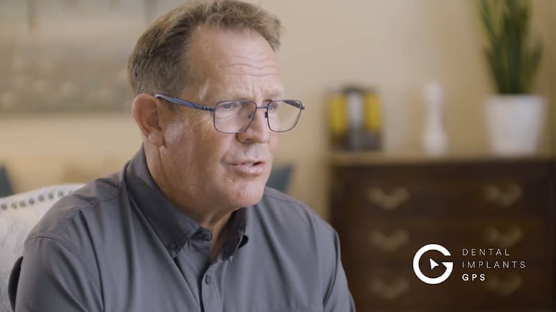 Image of patient discussing experience with Dental Implants GPS